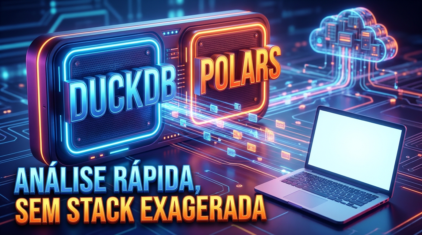 Ilustração editorial do SyntaxLab sobre DuckDB e Polars na prática: análise de dados rápida sem stack exagerada