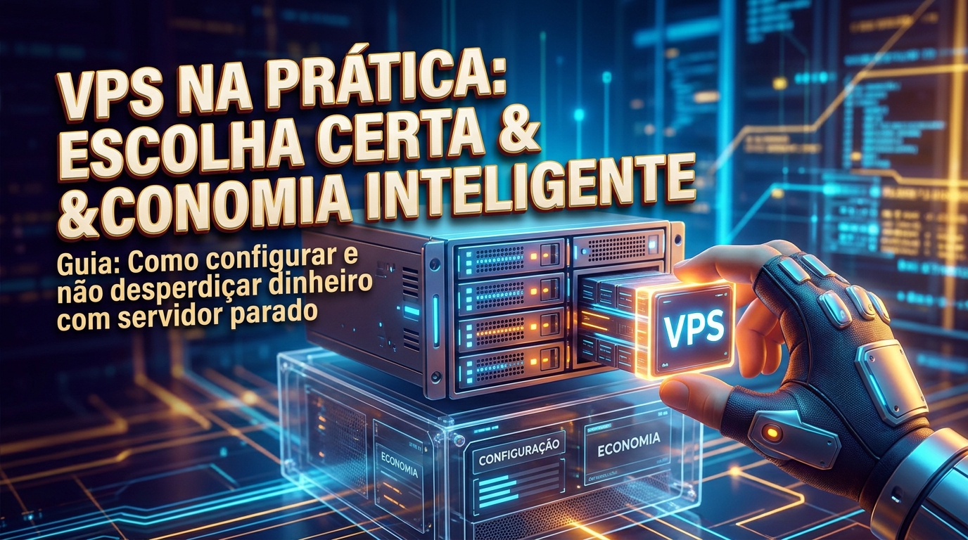 Ilustração editorial do SyntaxLab sobre VPS na prática: como escolher, configurar e não desperdiçar dinheiro com servidor parado