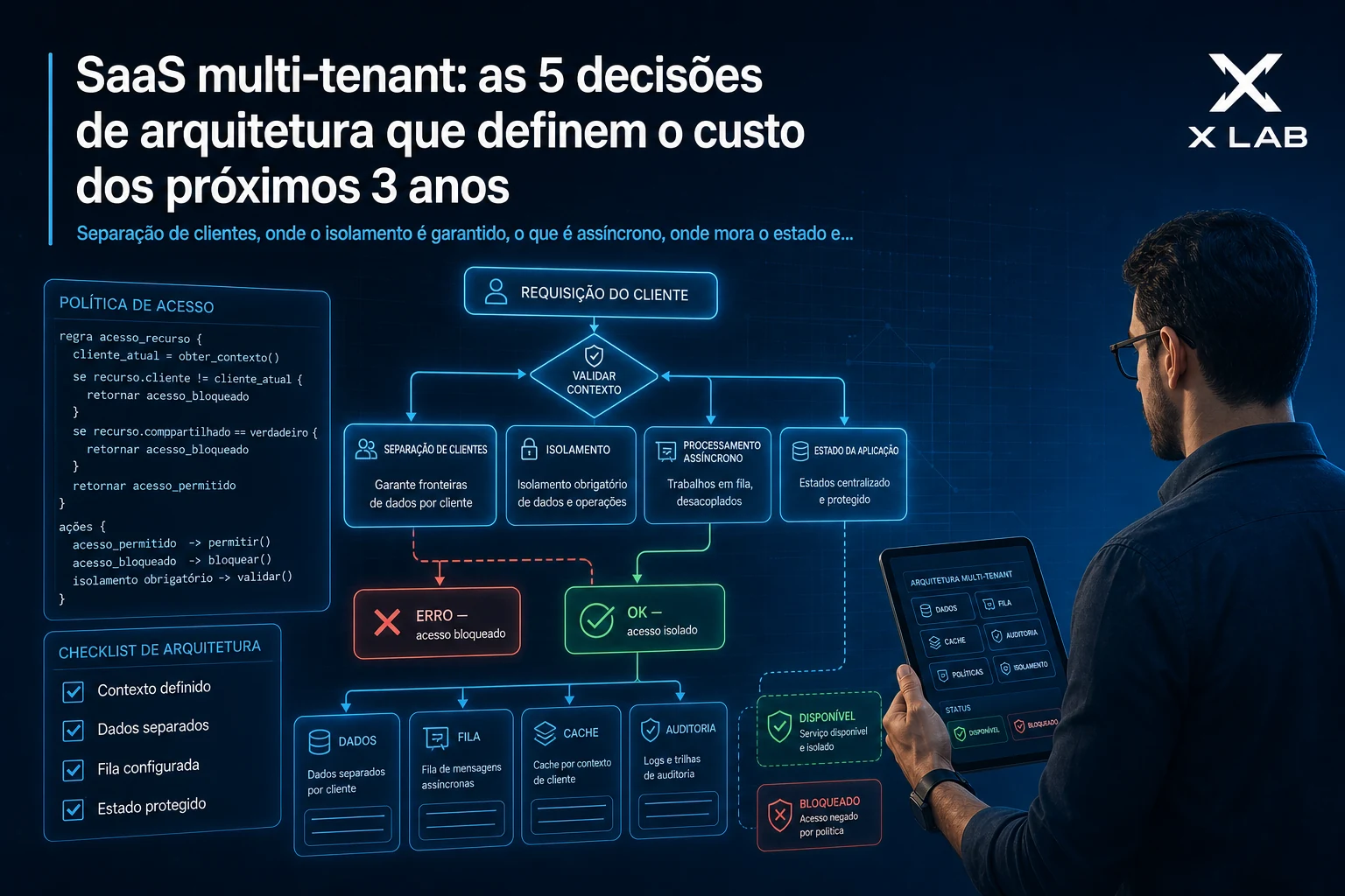 SaaS multi-tenant: as 5 decisões de arquitetura que definem o custo dos próximos 3 anos